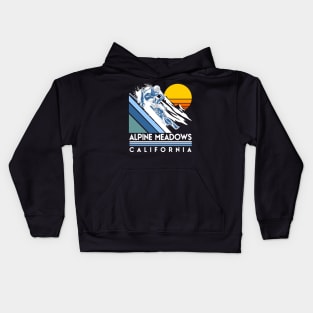 Alpine Meadows California Retro Ski Kids Hoodie